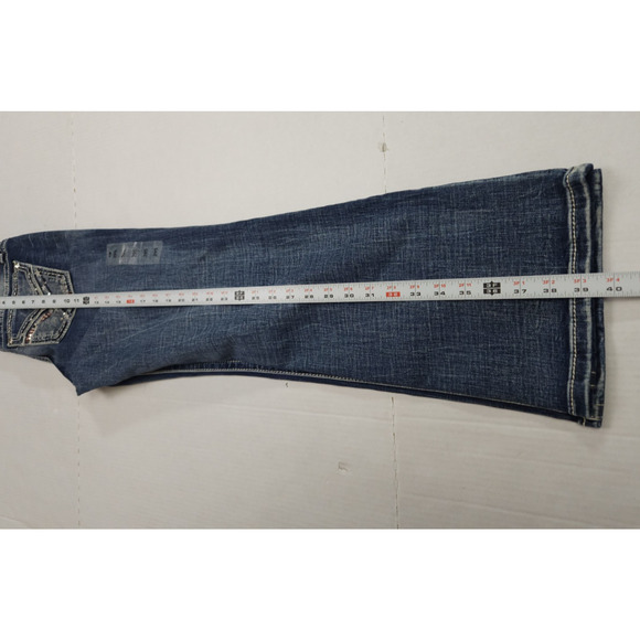 MISS ME Mid Rise Boot Jeans Women's Size 29x30 USA Flag embellished Pockets NWT - Picture 5 of 12